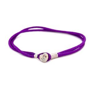 Pandora Purple Cord Heart Toggle Bracelet
